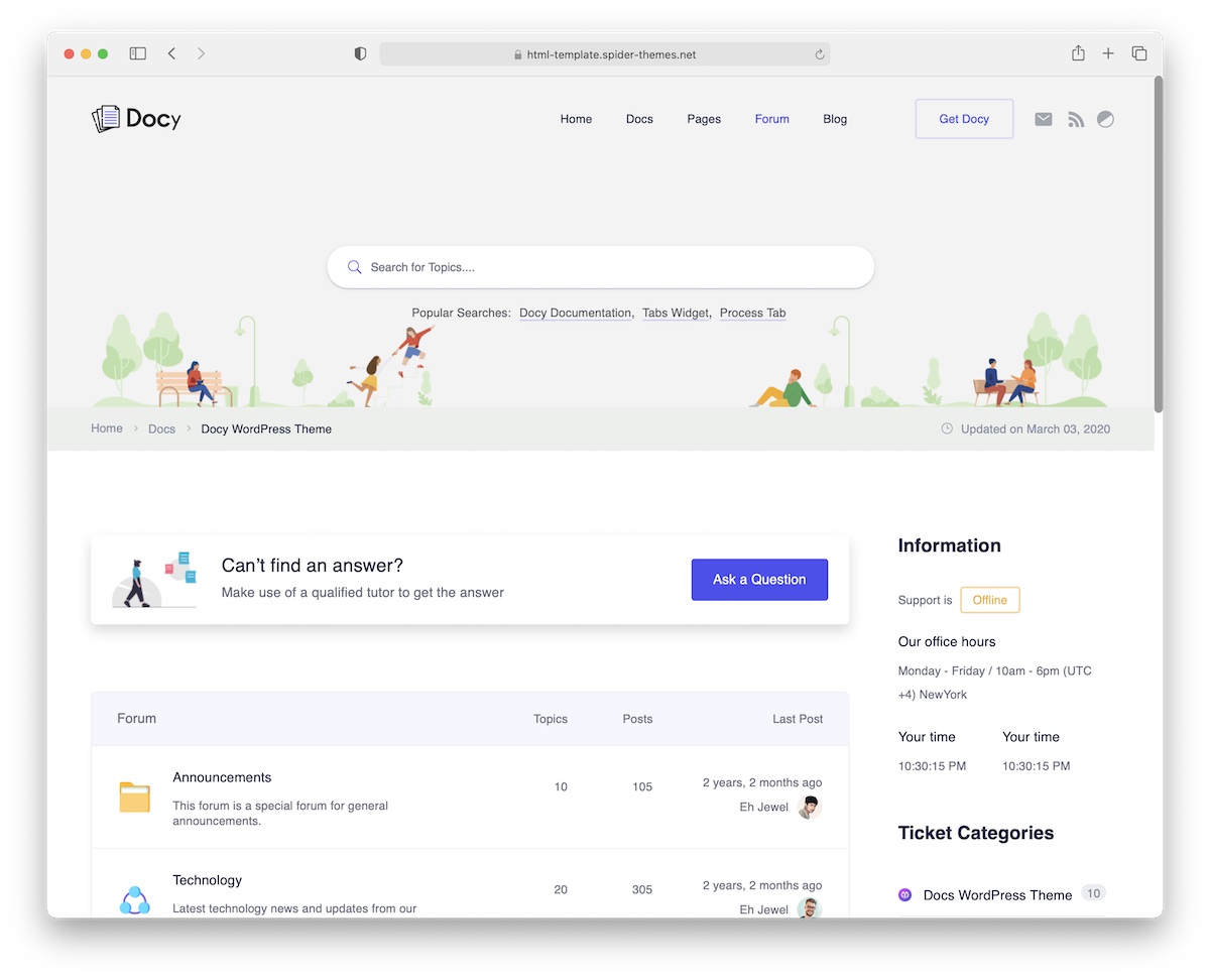 docy forum template