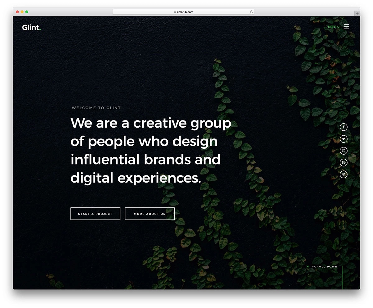 glint html template